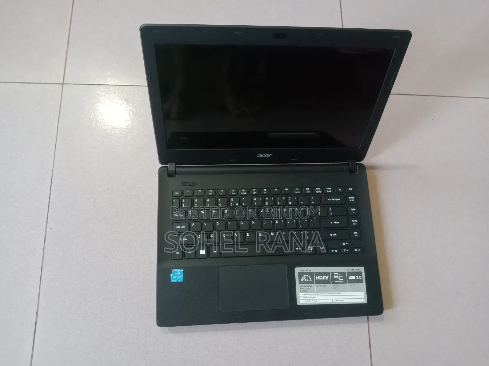 ল্যাপটপ Acer Aspire ES1-431 4GB Intel Pentium HDD 500GB