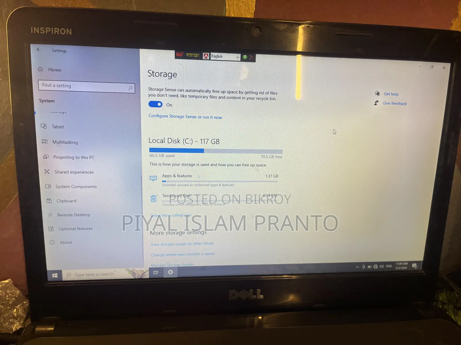 Laptop Dell Inspiron 4000 4GB Intel Core i3 HDD 320GB