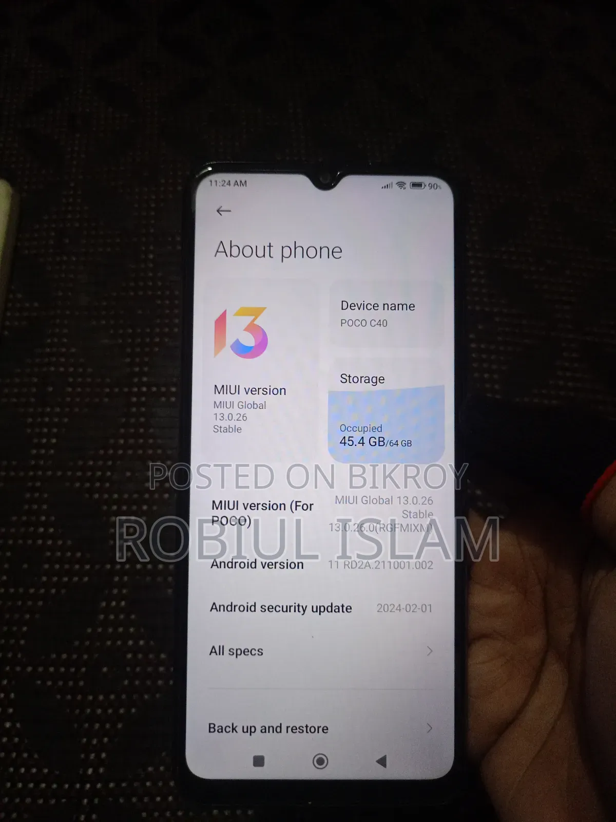 New Xiaomi Poco C40 64 GB Black