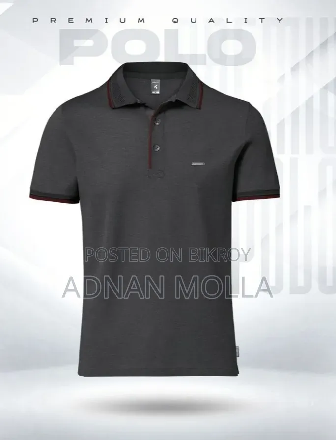Premium Double Pk Cotton Polo - Anthra Melange