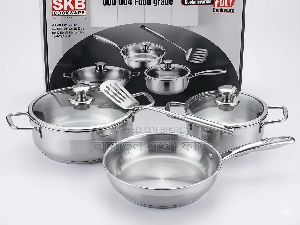 New SKB 7-Piece Cookware Set – Steel