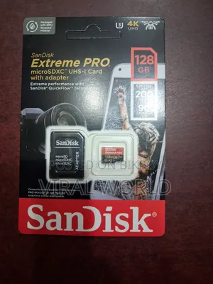 Sandisk Extreme Pro 128gb Memory Card With Adapter