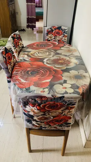 4-Chair Dining Table in Fresh Condition with Cover