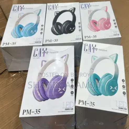 Pm-35 ক্যাট আরজিবি (RGB) ব্লুটুথ হেডফোন