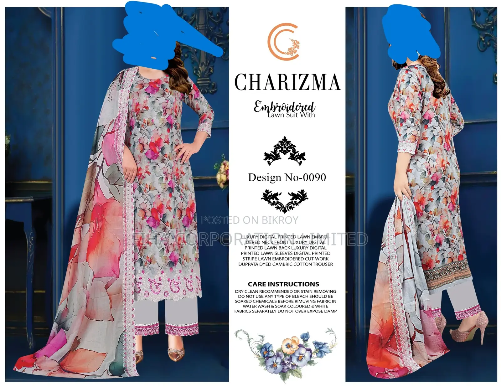 Pakistani Charizma 3 Pc-Whole Sell