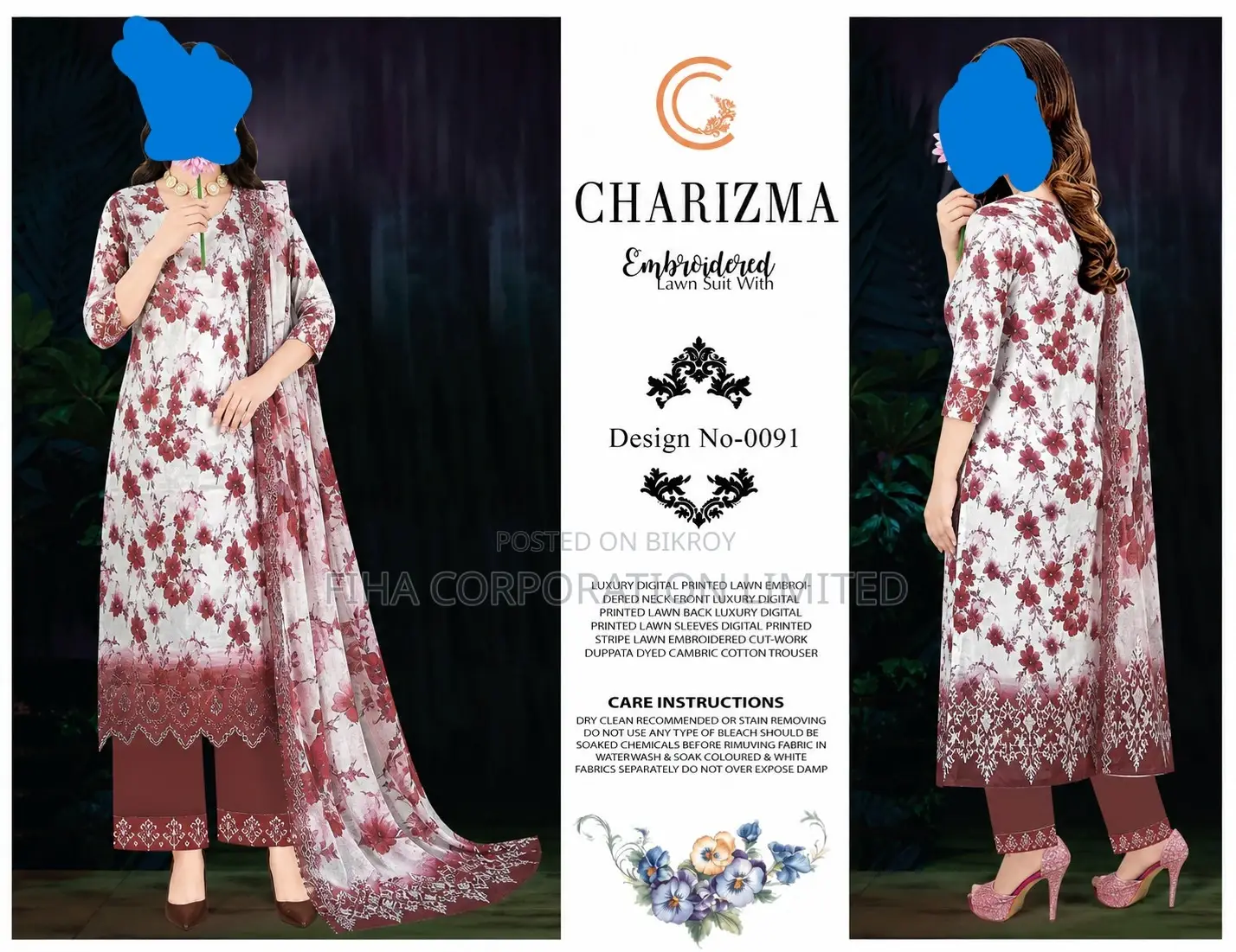 Pakistani Charizma 3 Pc-Whole Sell