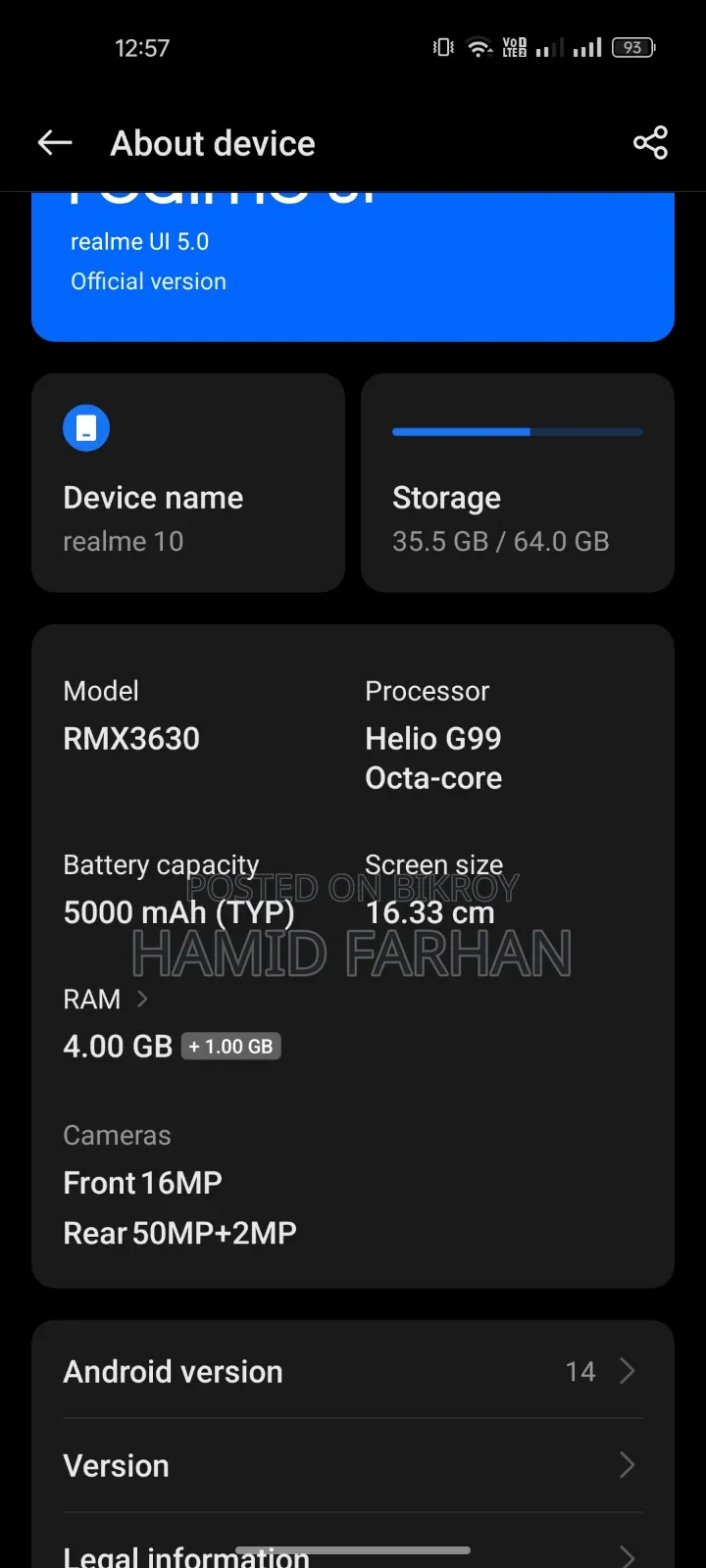 Realme 10 64 GB Black