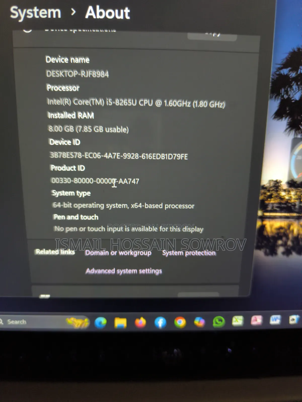 Laptop HP 430 G6 8GB Intel Core I5 SSHD (Hybrid) 256GB