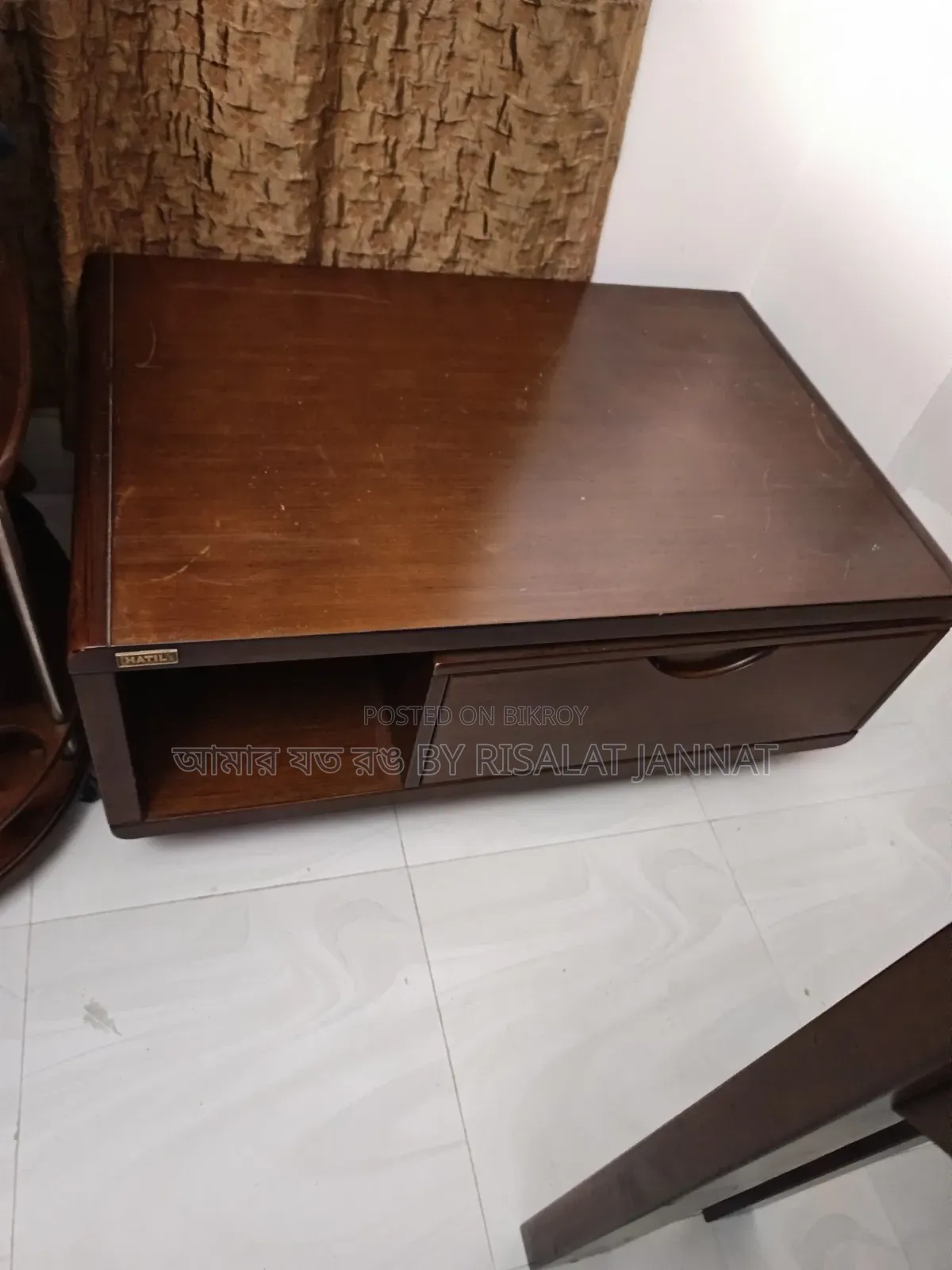 Hatil Center Table With Rotating Drawer