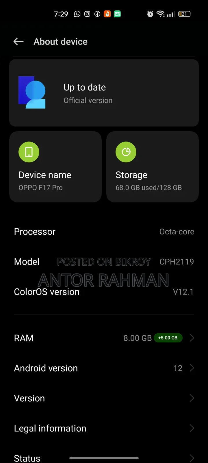 Oppo F17 Pro 128 GB White