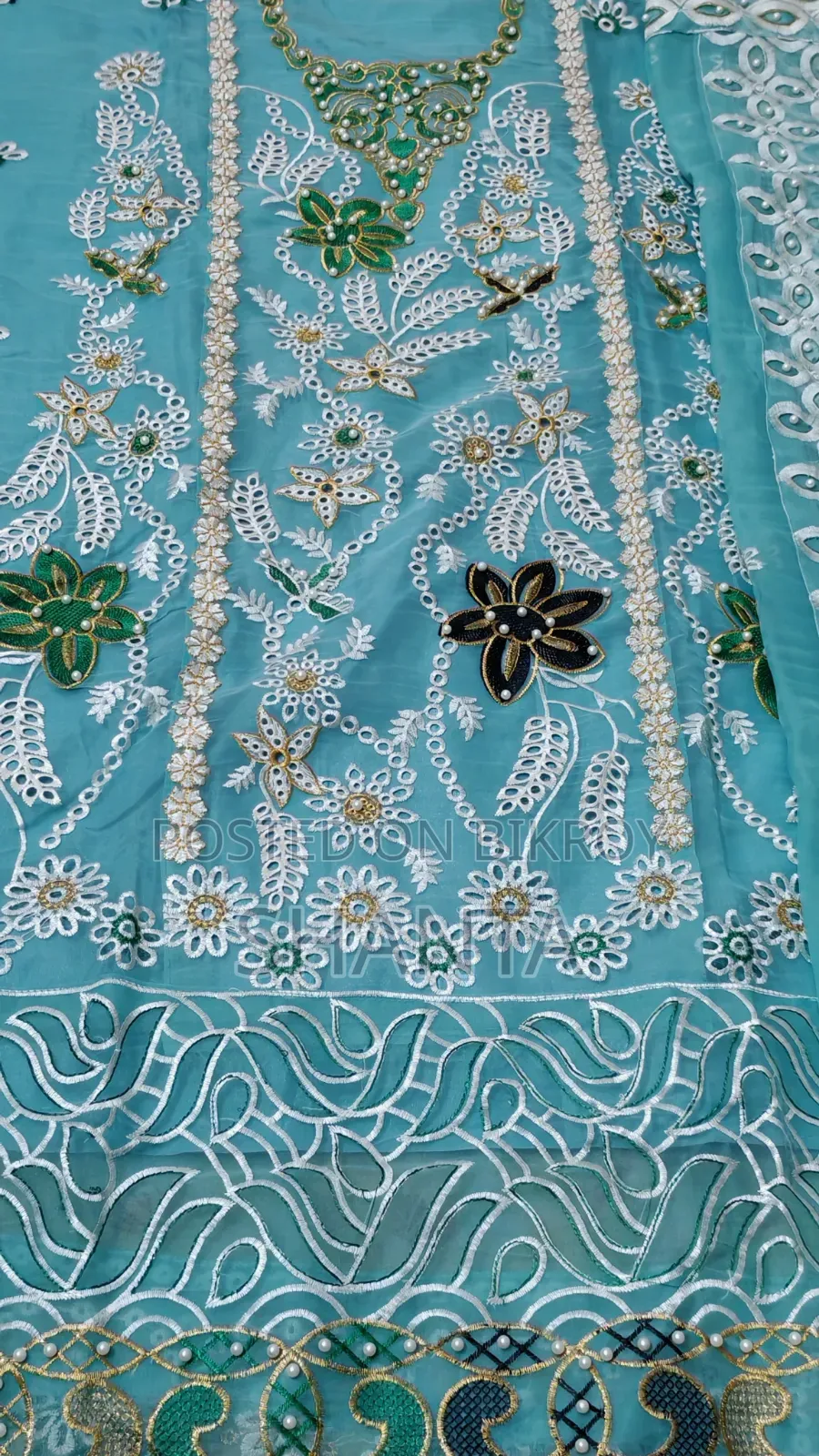Exclusive Organza Embroidery Unstitched Three-Piece (With Inner)