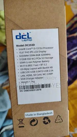 New Laptop 8GB Intel Core I3 SSD 512GB