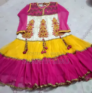 Party Dress Frock for Girls with Dupatta and Pajama