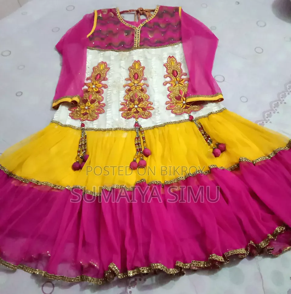 Party Dress Frock for Girls with Dupatta and Pajama