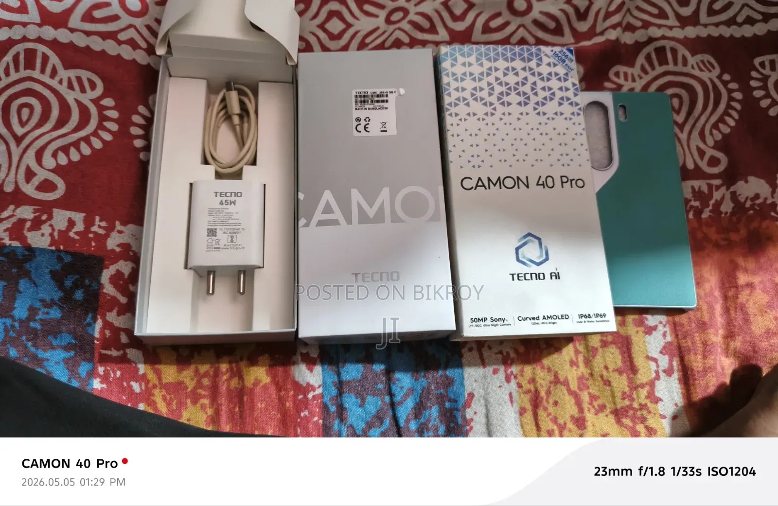 টেকনো ক্যামন ৪০ প্রো ৪জি ২৫৬ জিবি পার্পল