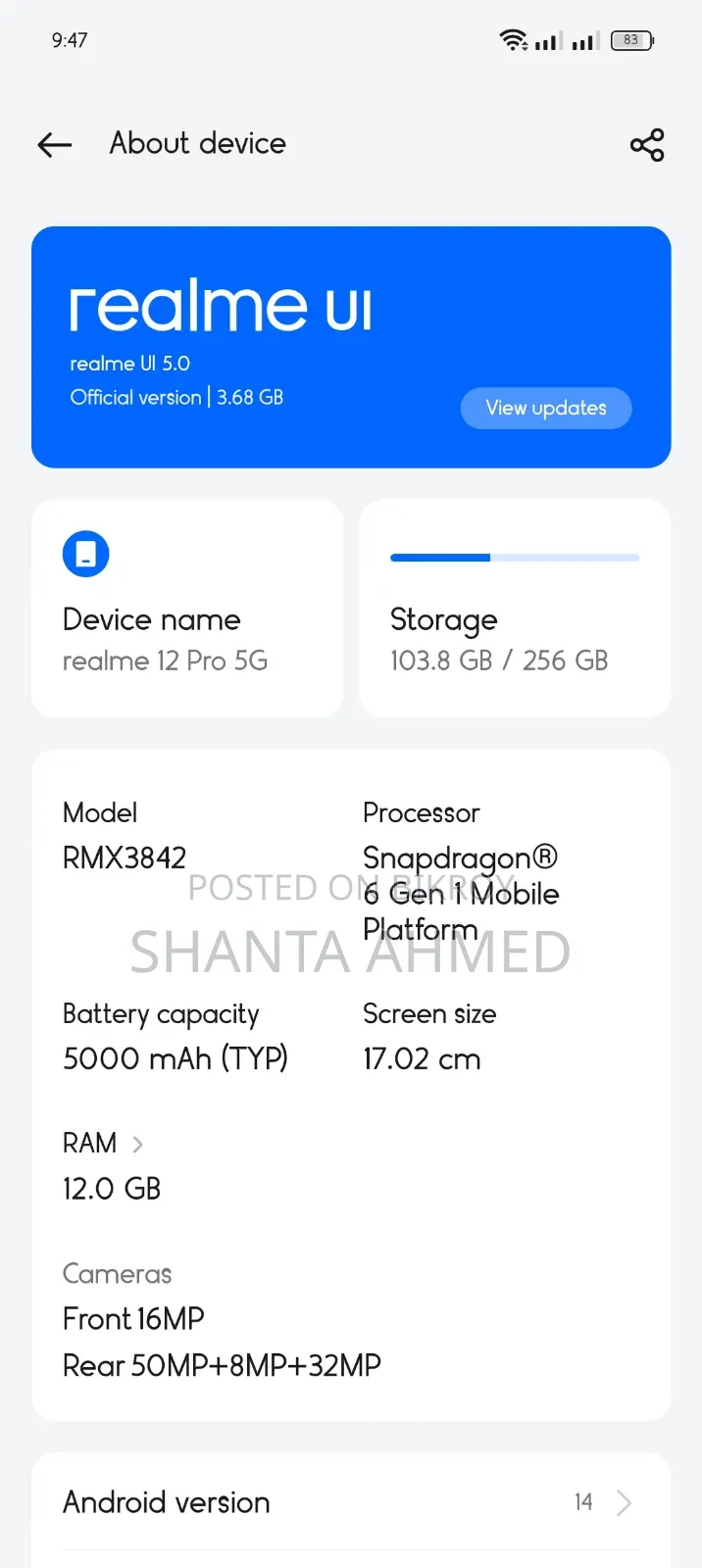 Realme 12 Pro 256 GB Blue