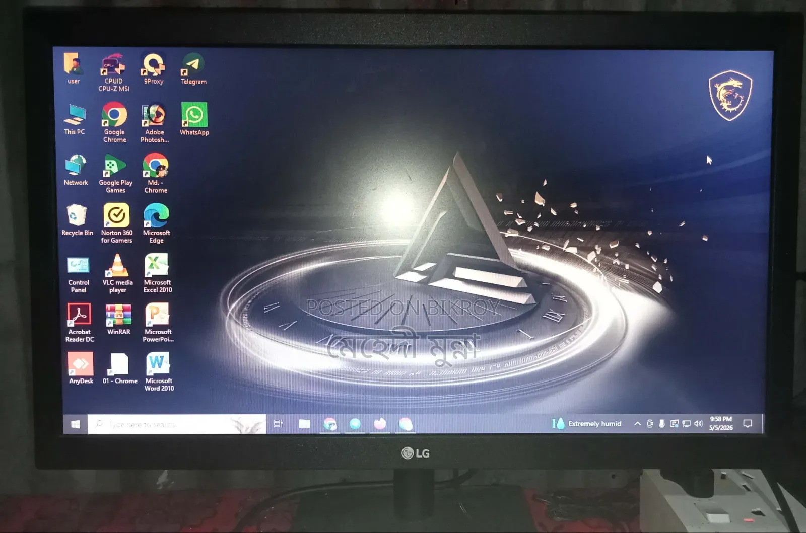 Desktop Computer MSI Gaming 24 6QE 8GB Intel Core I3 SSD 512GB