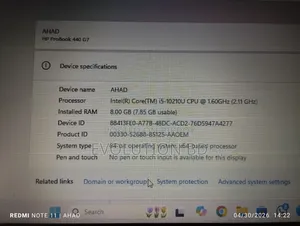 Laptop HP ProBook 440 G7 8GB Intel Core I5 SSHD+SSD 256GB
