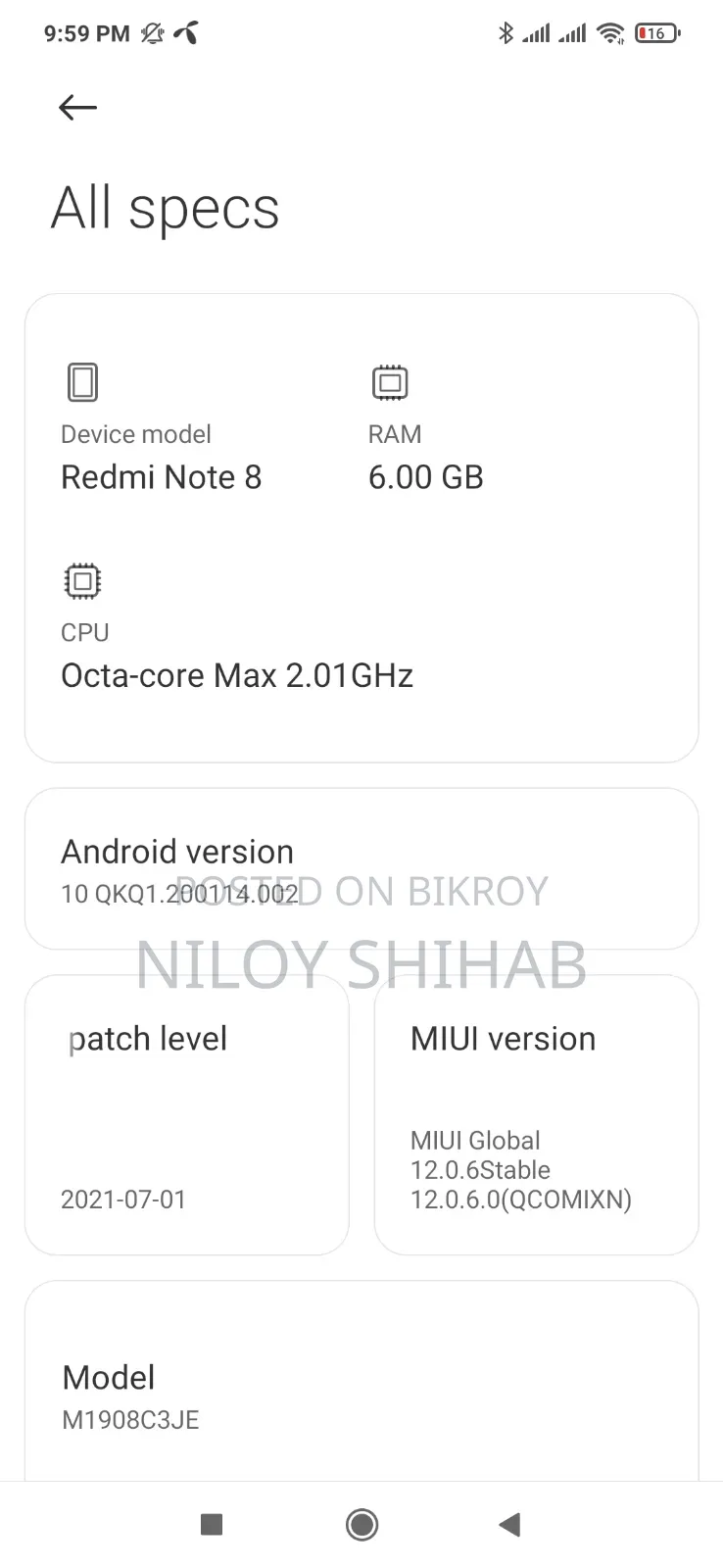 Xiaomi Redmi Note 8 128 GB Blue