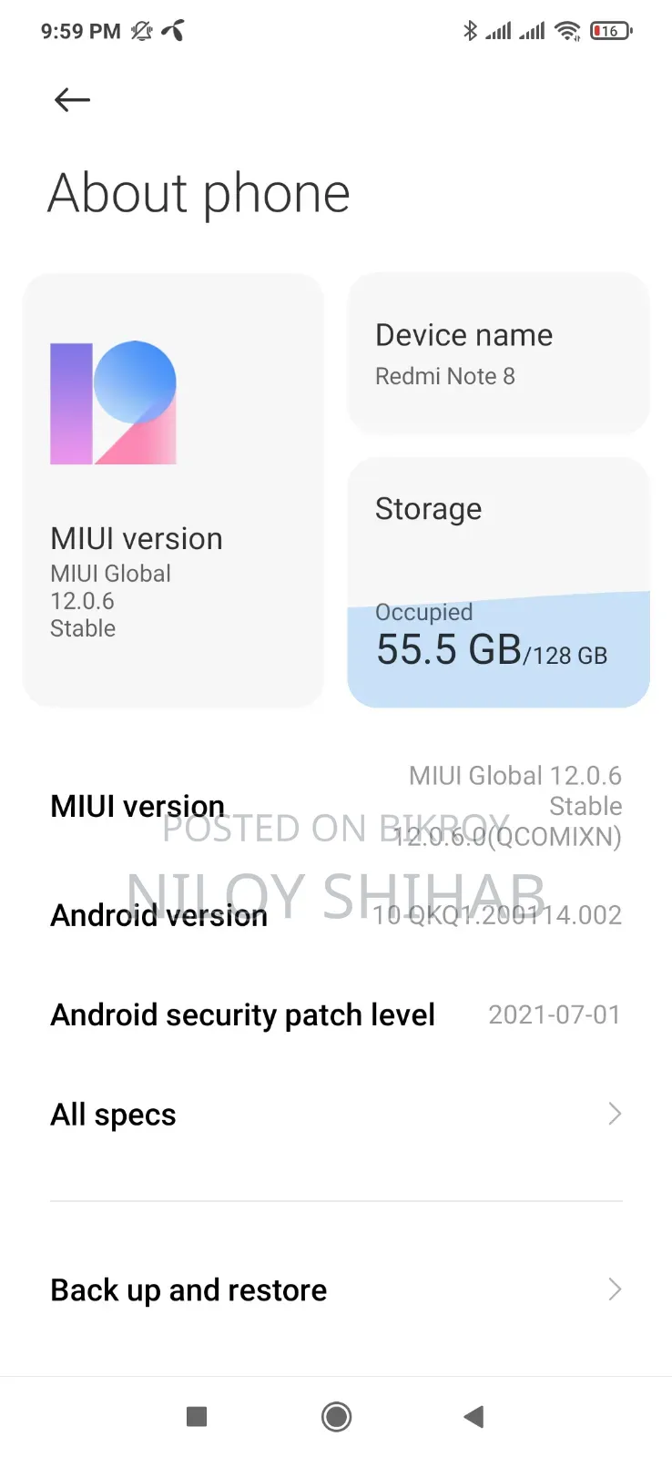 Xiaomi Redmi Note 8 128 GB Blue