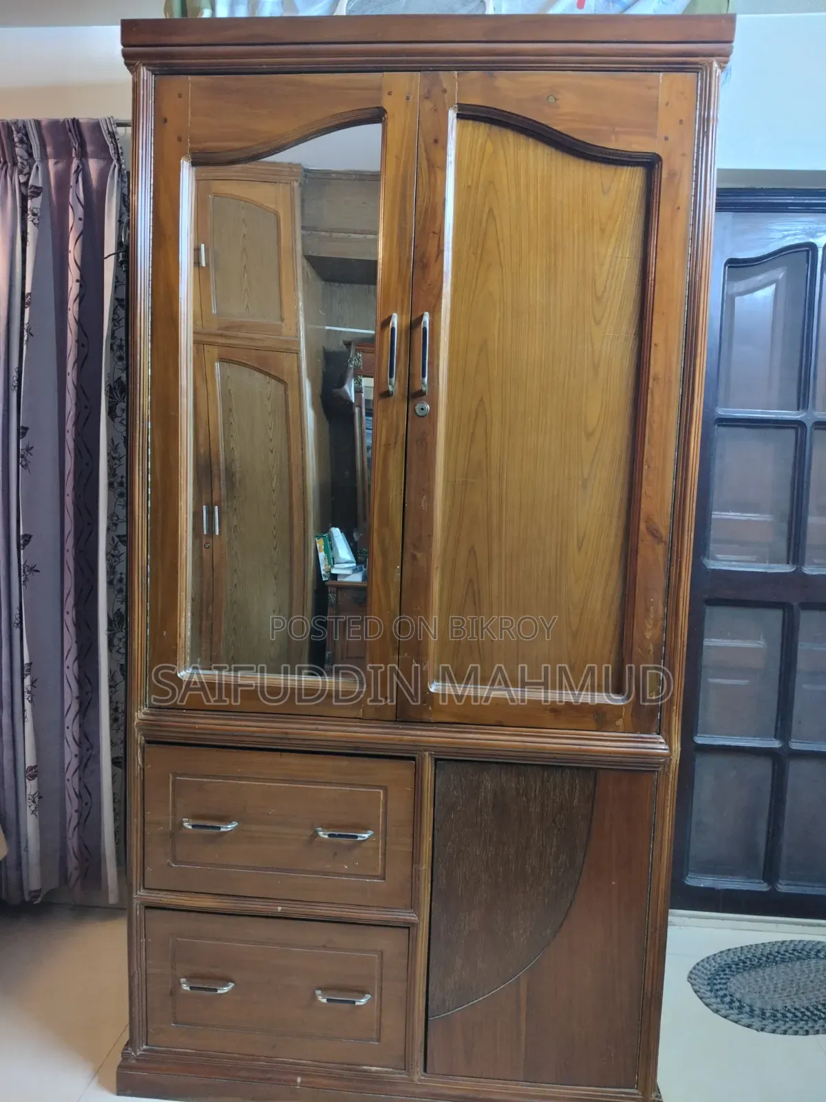 Large Mahogany Wood Wardrobe for Sale