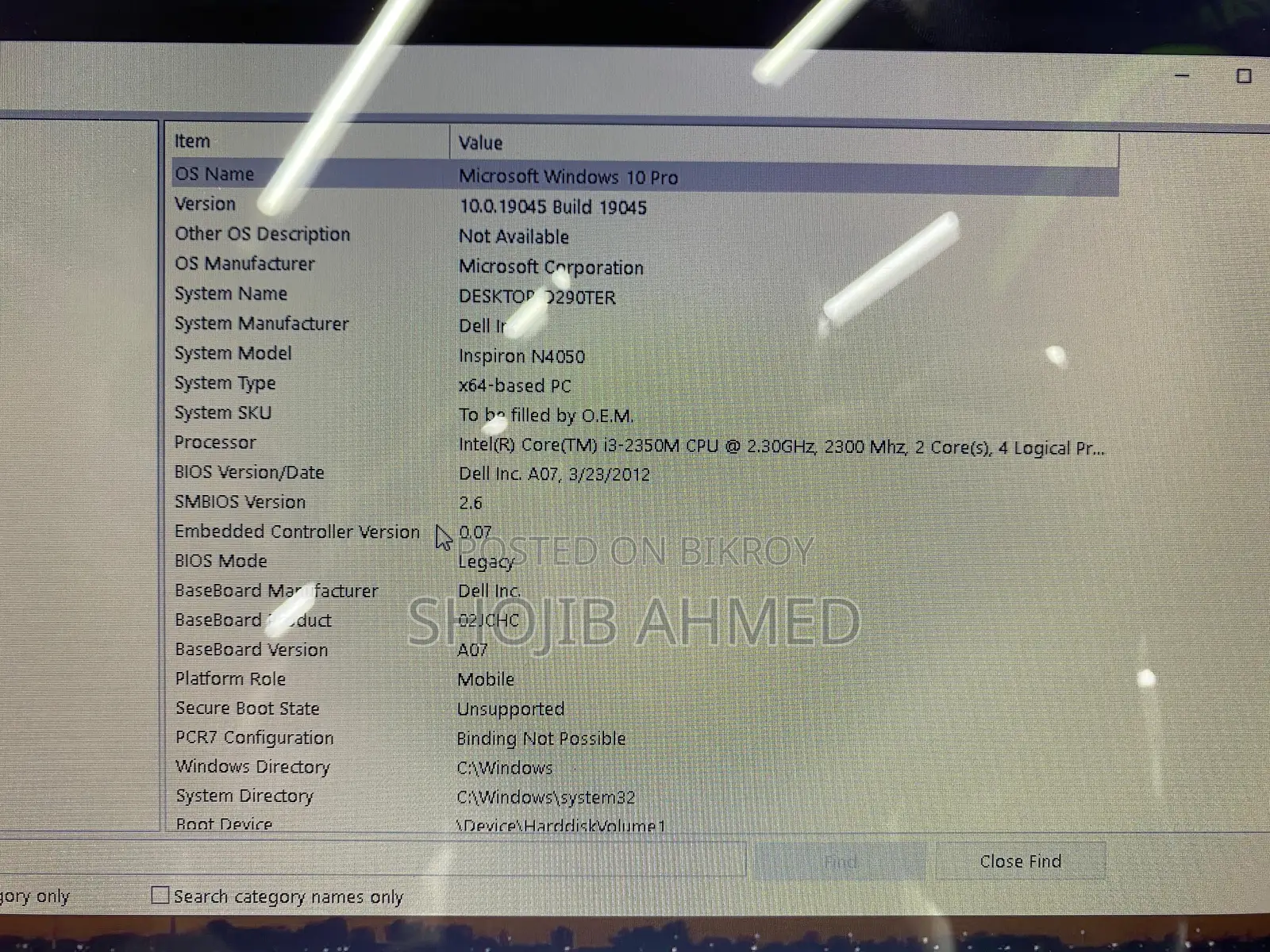 ল্যাপটপ Dell 4GB Intel Core I3 HDD 500GB