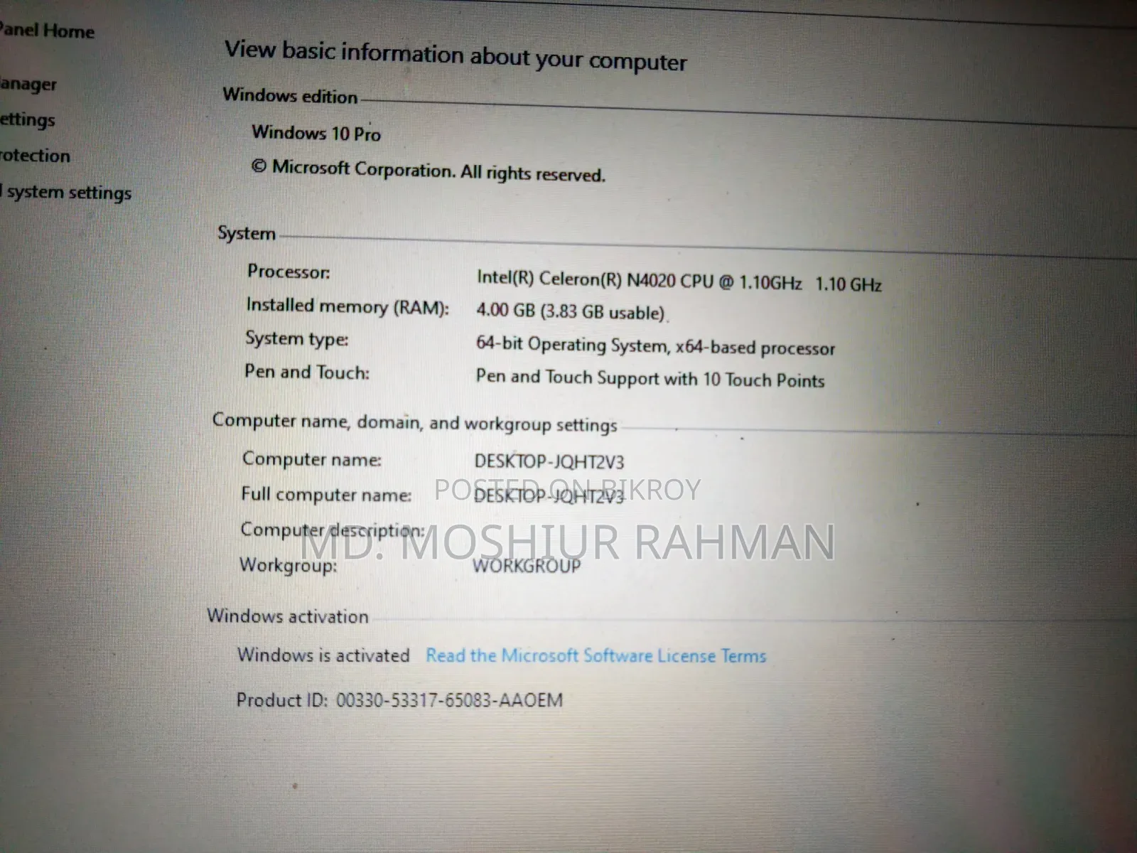 Laptop Asus VivoBook Flip 14 TP401NA 4GB Intel Celeron SSD 500GB
