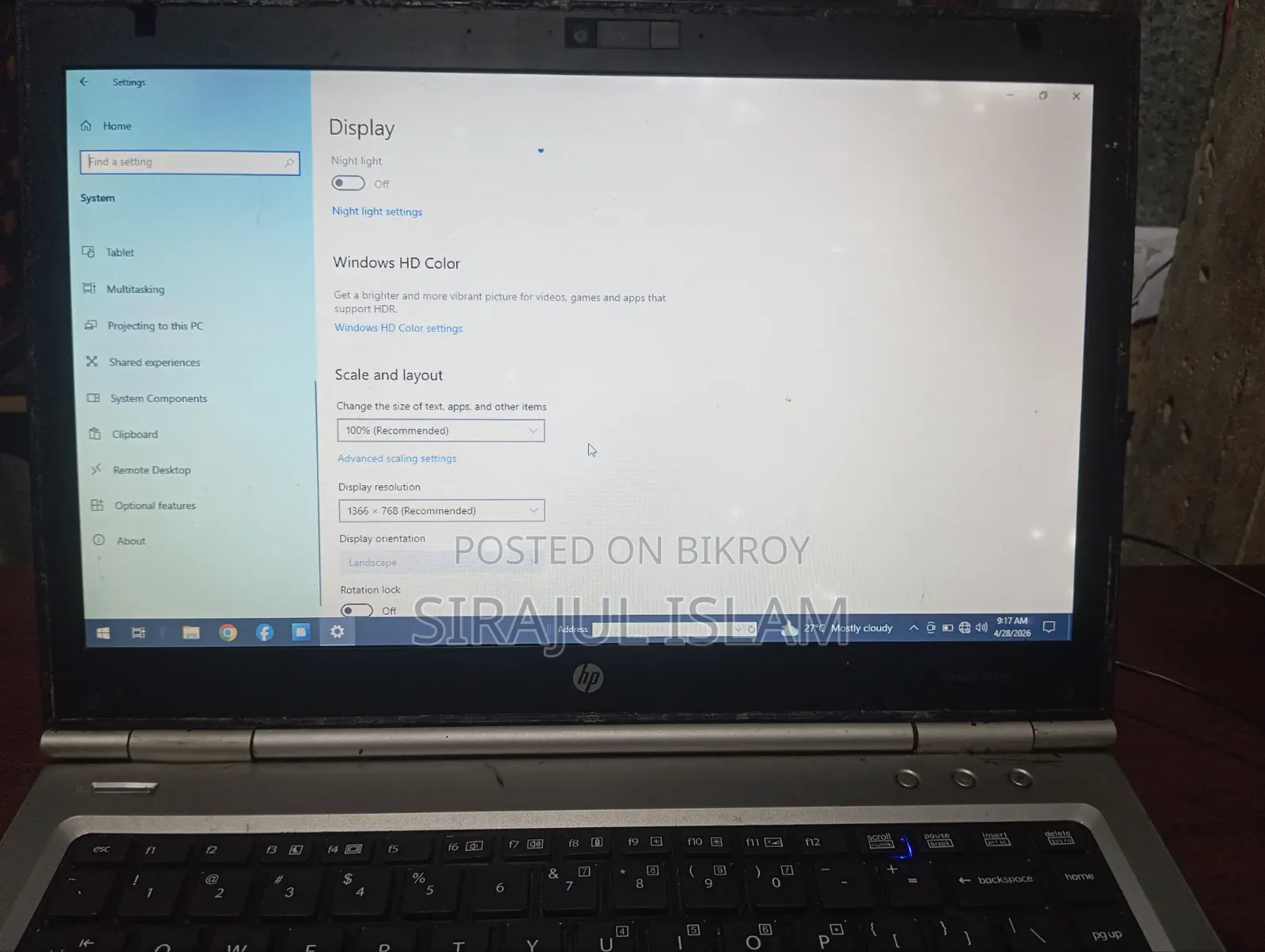 Laptop HP EliteBook 840 G3 8GB Intel Core I7 SSD 256GB