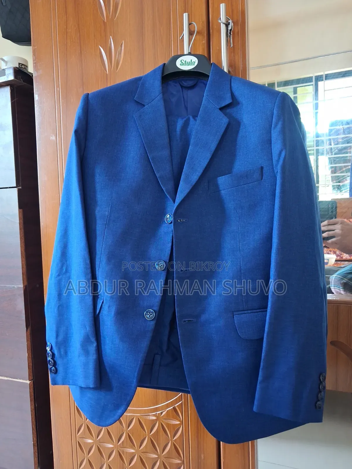 Premium Quality Royal Blue Textured Fabric Suit