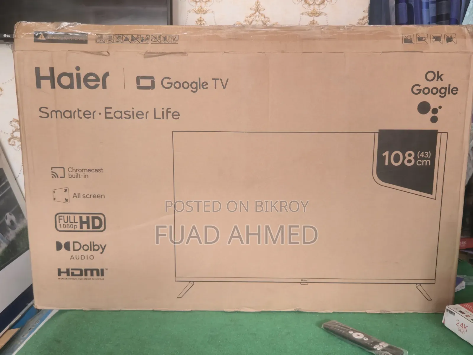Haier 43" Google Voice TV (Six Months Warranty and Replacement)