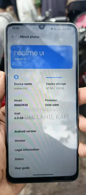Realme C61 ১২৮ জিবি গোল্ড