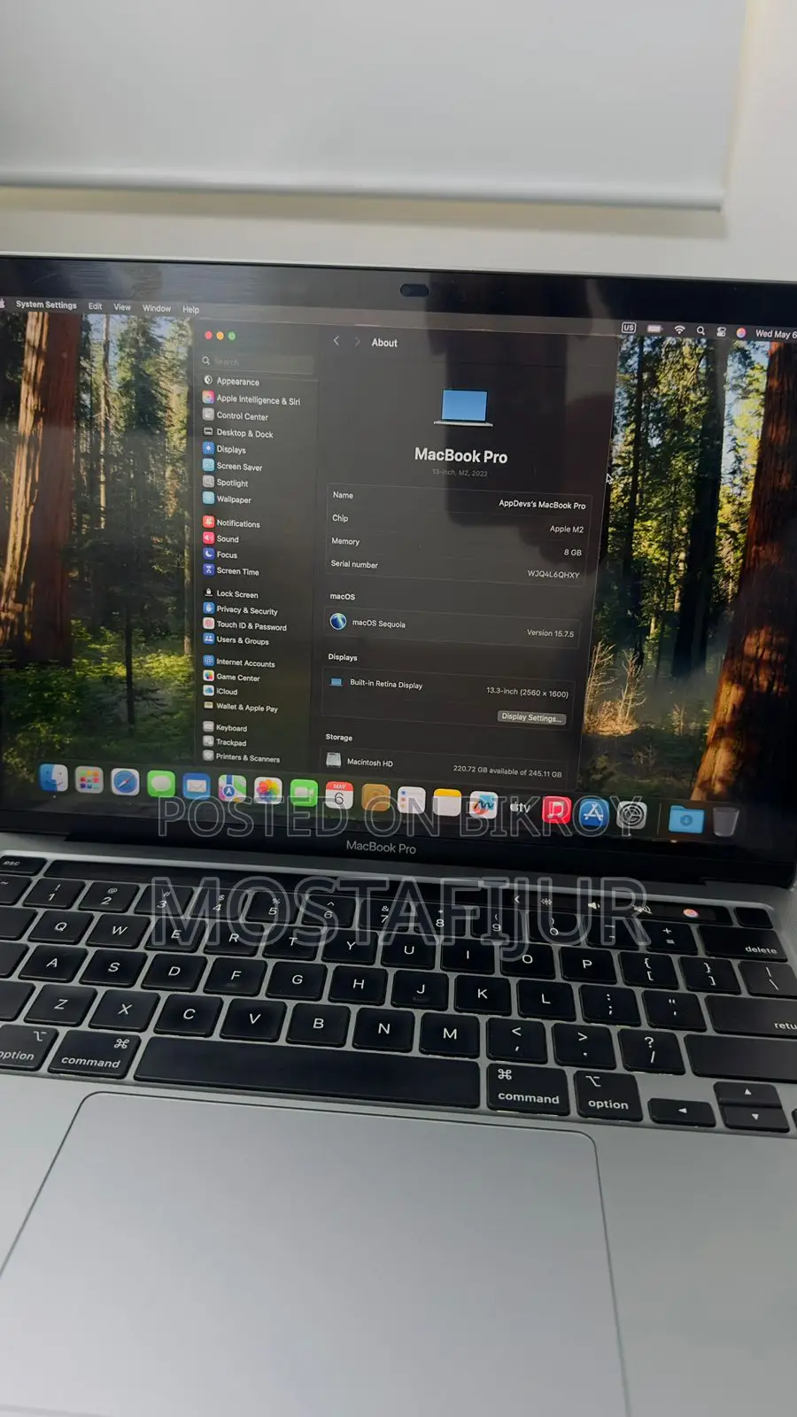 Laptop Apple MacBook Pro 2022 M2 8GB Apple M2 SSD 256GB