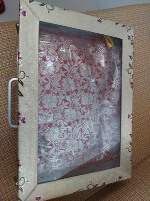 Maroon Katan Saree (with box) – Like New