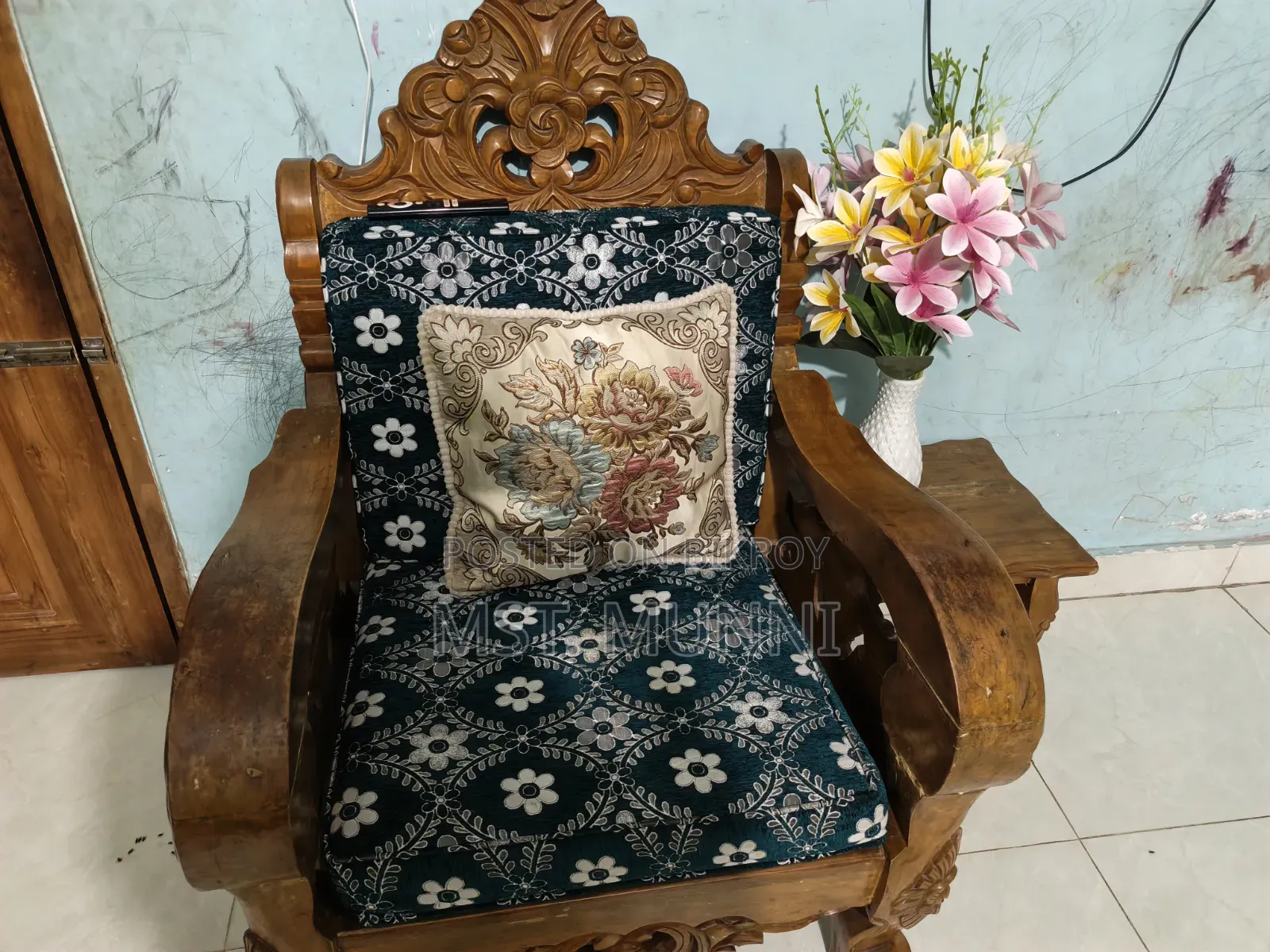 Sofa, Showcase, and Dining Table with 4 Chairs
