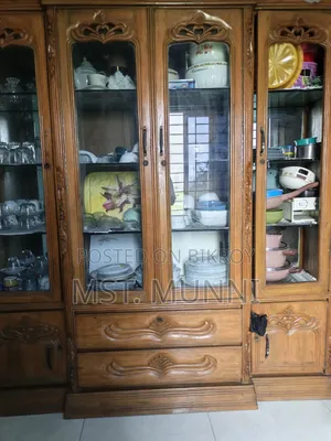 Sofa, Showcase, and Dining Table with 4 Chairs
