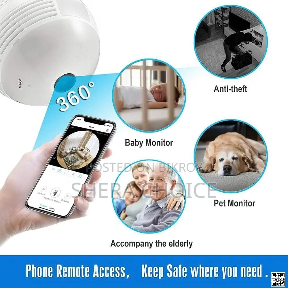 V380 Bulb Wifi Security Camera