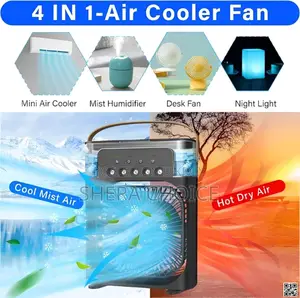 Air Cooler Fan With Mist Spray Led Light