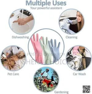 PVC Silicone Dishwashing Kitchen Gloves (2pcs)