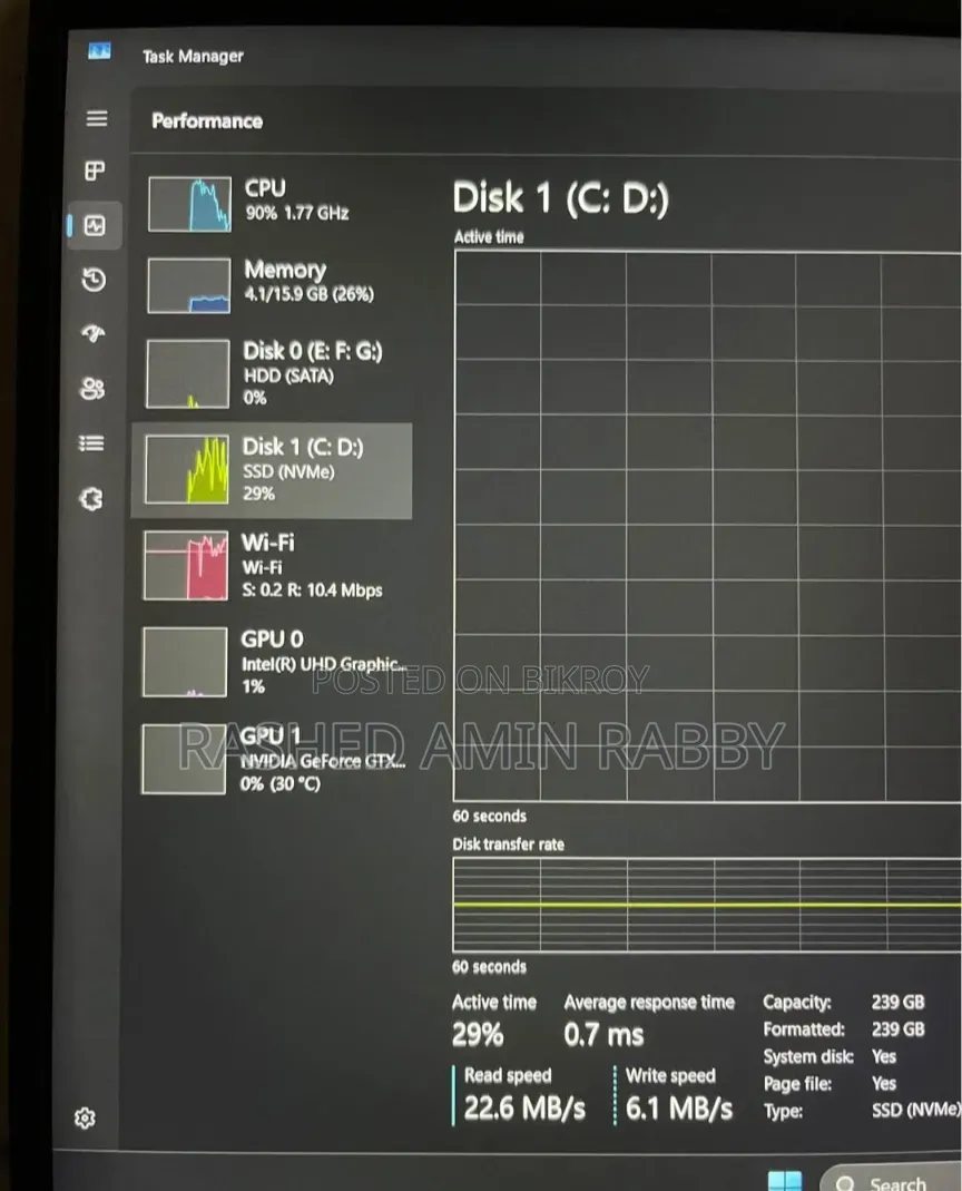 Laptop Asus ROG Strix G731G 16GB Intel Core I5 HDD+SSD 1T
