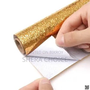 Oil-Proof Kitchen Wall Sticker (Silver Aluminum Foil Wallpaper)