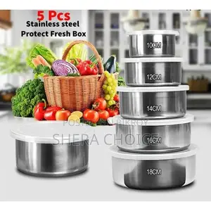 Stainless Steel Food Box Set (5 PCS With Lid)