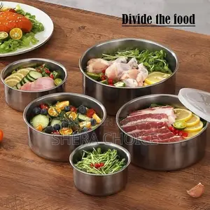 Stainless Steel Food Box Set (5 PCS With Lid)