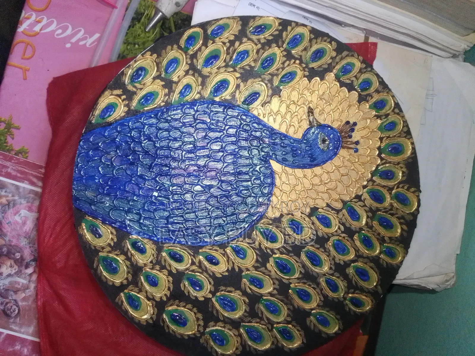 Handcrafted Peacock Design Wall Decor