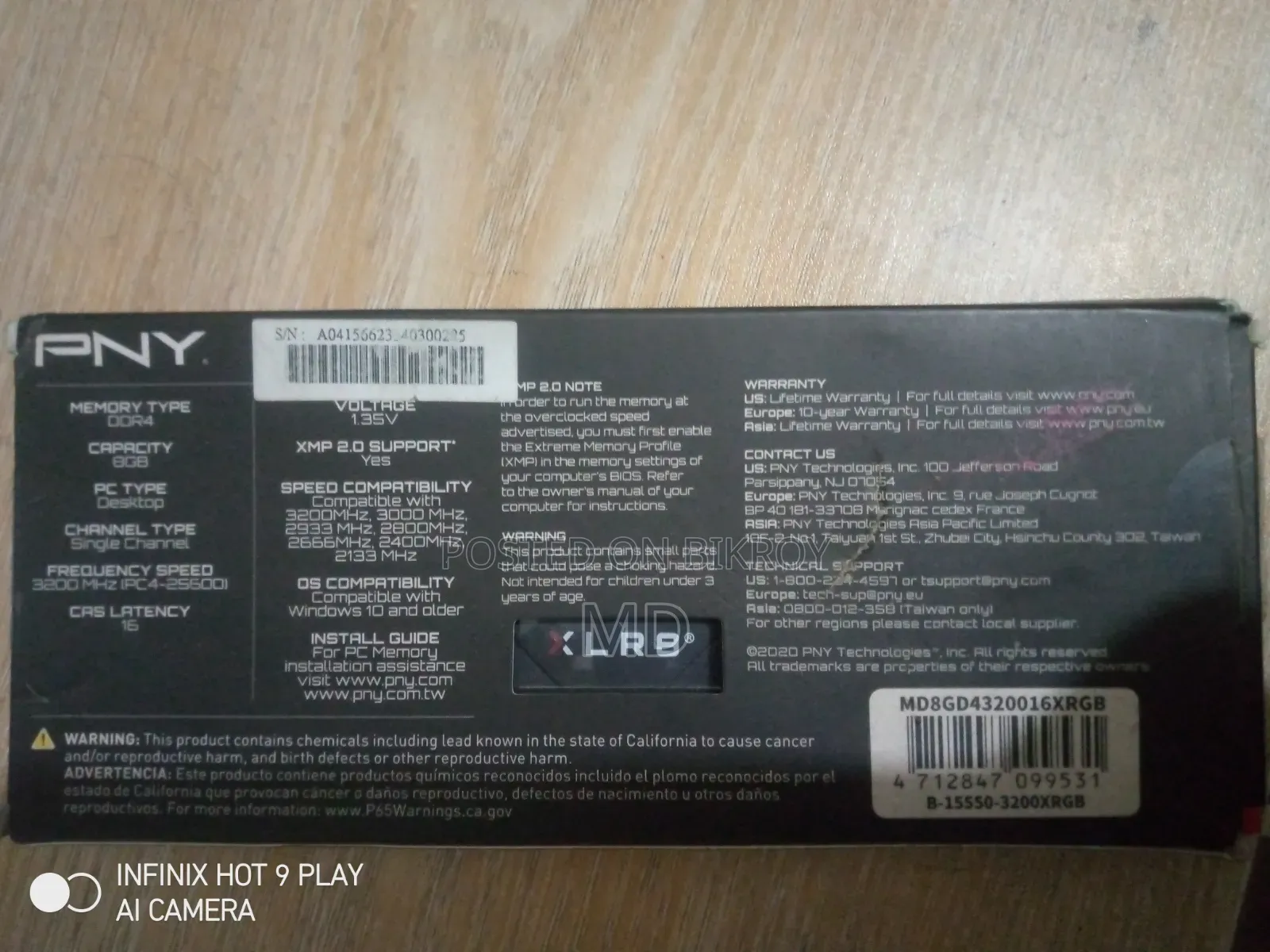 Pny Xlr8 Ddr4 Rgb Ram