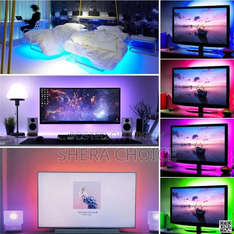 LED Strip Light (Remote Control, Colour Changing With Sticker)