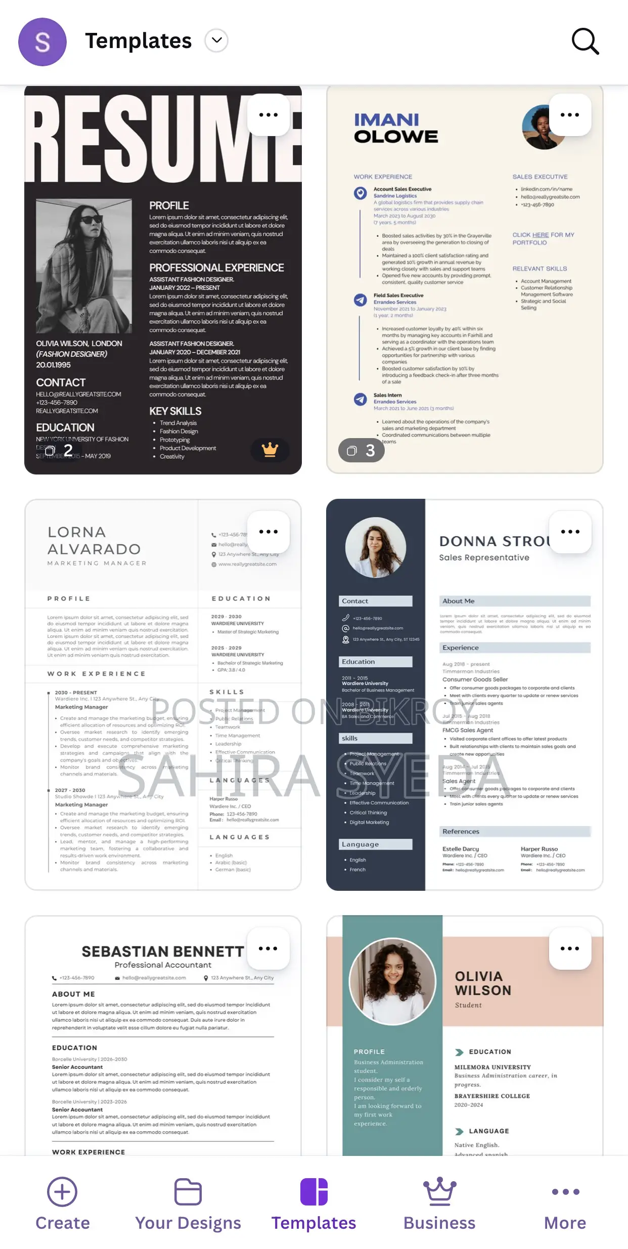 Designing Cv or Resume