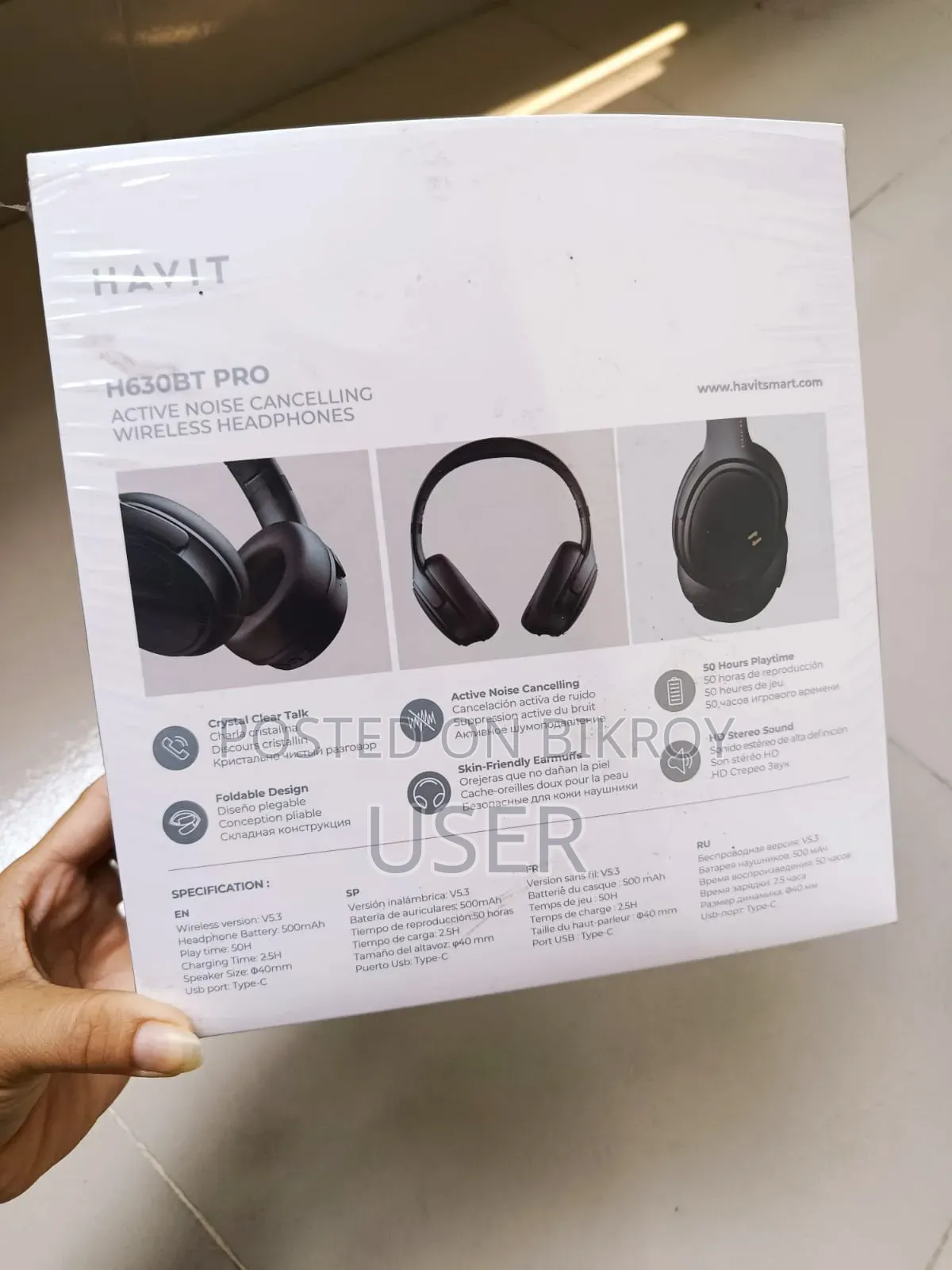 Havit H630bt Active Noise Cancelling Bluetooth Headphones