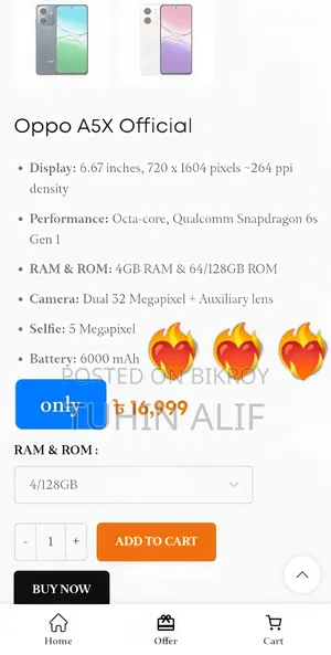 Oppo A5X 128 GB Pink