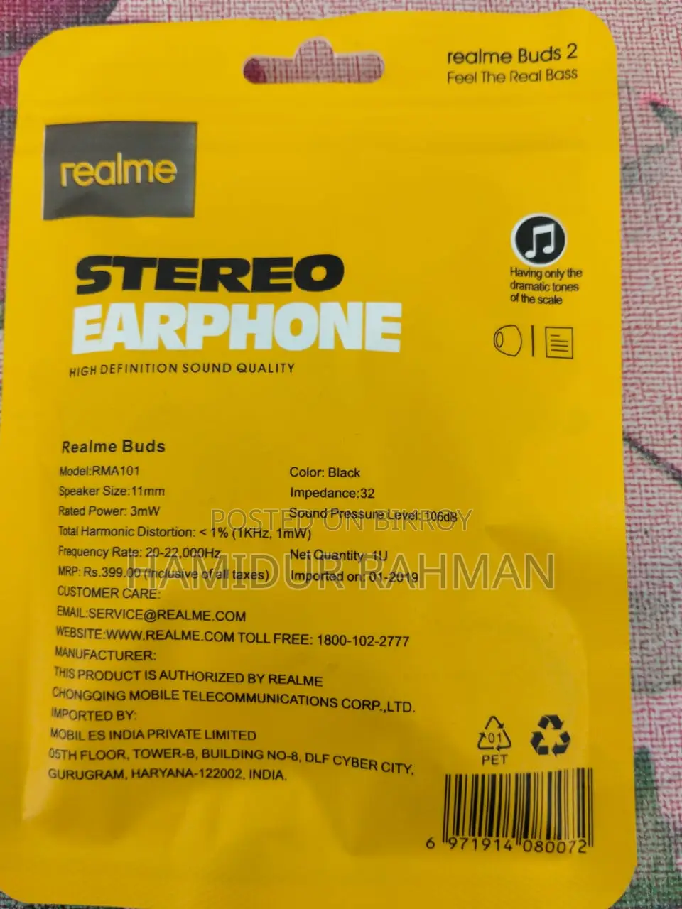 Stereo Earphone for sale.