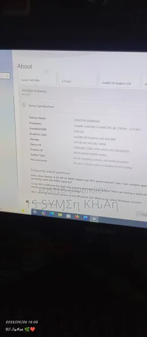 Desktop Computer 8GB Intel Core I5 SSD 128GB